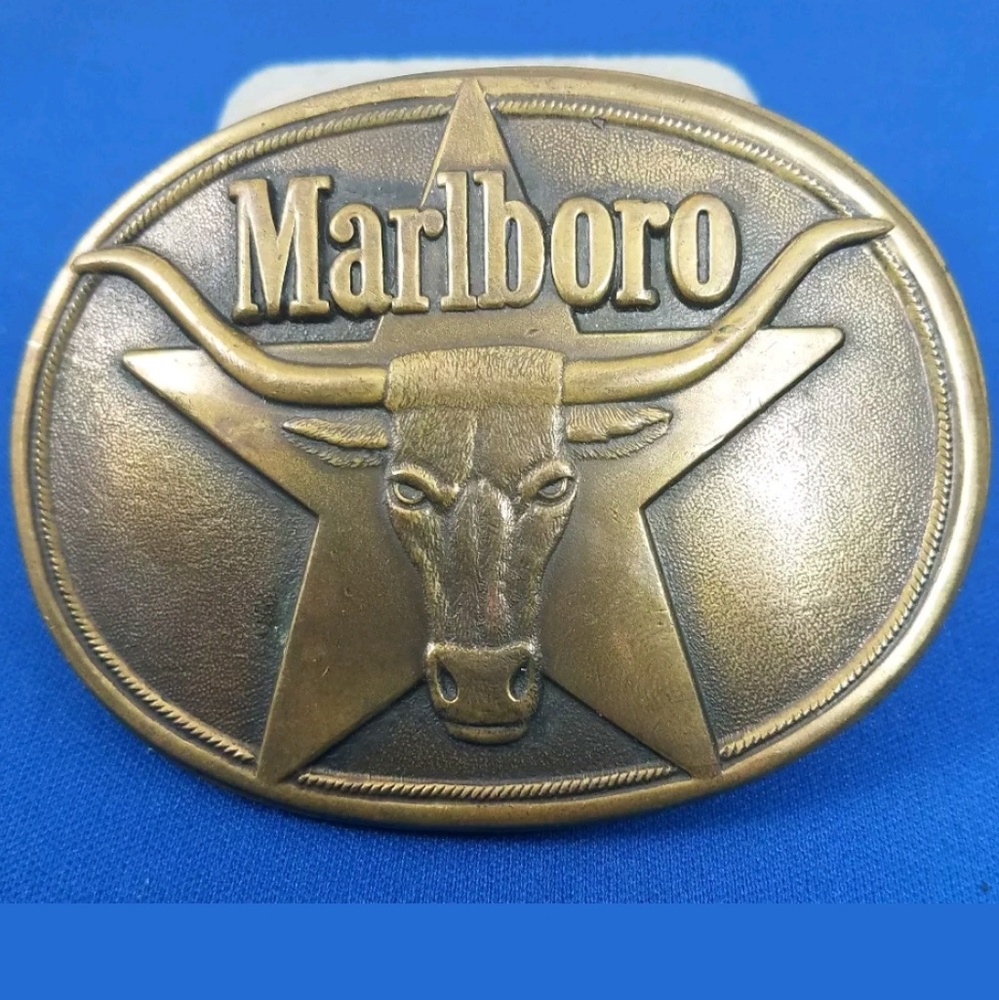 1987 VINTAGE MARLBORO LONGHORN BELT BUCKLE